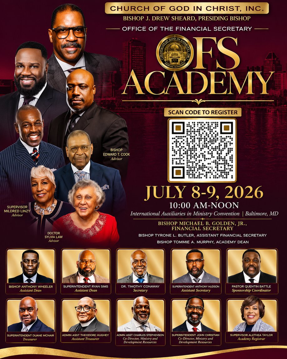 Church Of God In Christ Office of the Financial Secretary Academy event flyer