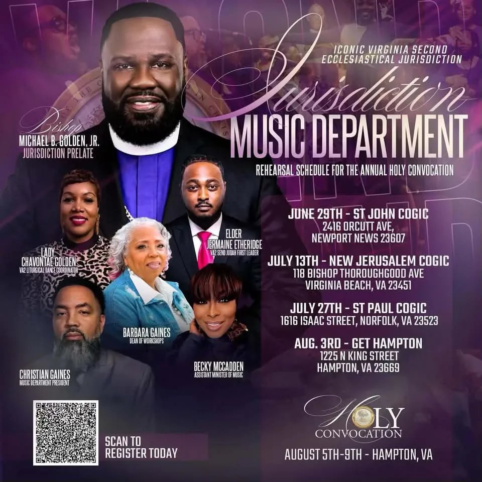 Jurisdictional Music Department rehearsal schedule flyer