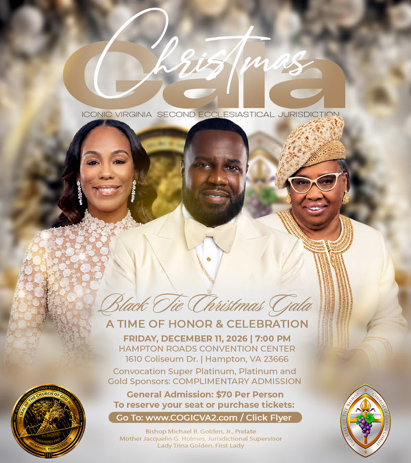 Iconic Virginia Second Ecclesiastical Jurisdiction Black Tie Christmas Gala flyer